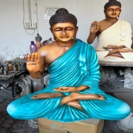 Polyresin Blessing Buddha Statue | Bronze&Blue