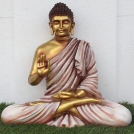 Polyresin Blessing Buddha Statue | Bronze&Peach