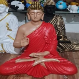 Polyresin Blessing Buddha Statue | Brown&Red