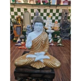 Polyresin Blessing Buddha Statue | Caramel&White