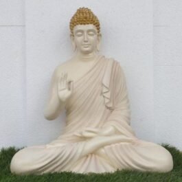 Polyresin Blessing Buddha Statue | Cream