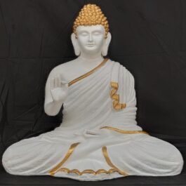 Polyresin Blessing Buddha Statue | Gold&White