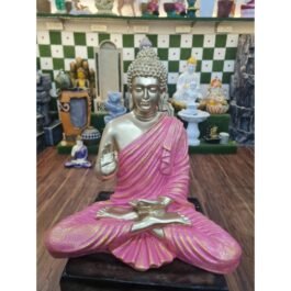 Polyresin Blessing Buddha Statue | Pink&Gold