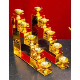 Pure Brass 5 Step Diya Set Pair Combo