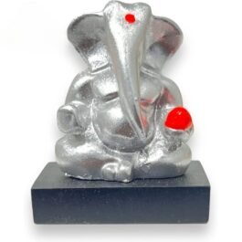 Radiant Ceramic Ganesha Figurine | Silver
