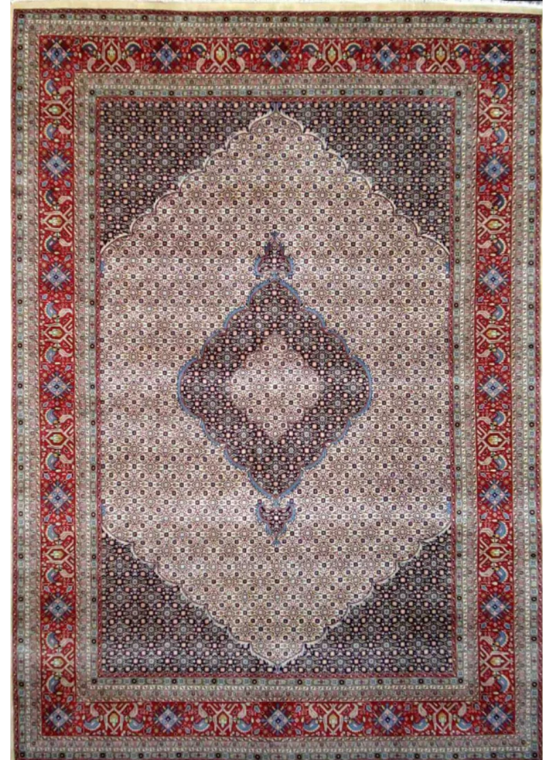 Creamy Red Wool Carpet