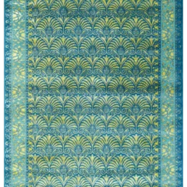Handmade Wool Carpet With Blue And Green Colour