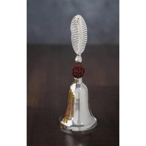 Silver Coated Brass Rudraksha Prayer Bell