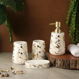 Trendy Ceramic Marble Bath Set
