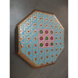 Vibrant Hexagonal Meenakari Pooja Chowki