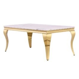Affordable Gold & Cream Marble Center Table