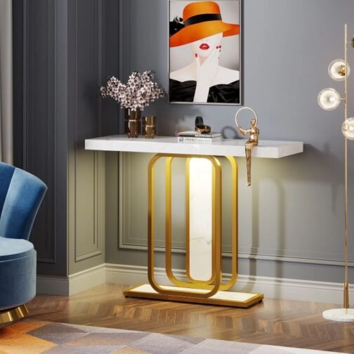 Modern Entryway Console Table with Led Light - Image 3