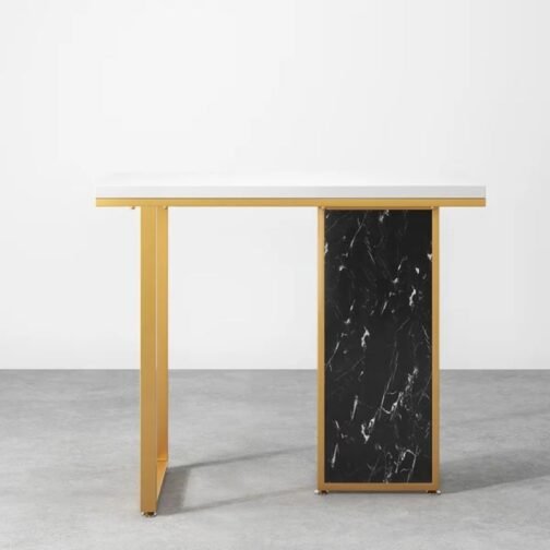 Black Marble Rectangular Console Table - Image 4