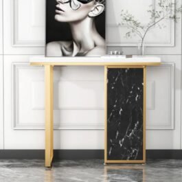 Black Marble Rectangular Console Table