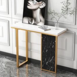 Black Marble Rectangular Console Table
