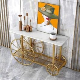 Marble Console Table Wheel Stand