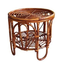Bamboo Round Side Table for Indoor/Outdoor Spaces