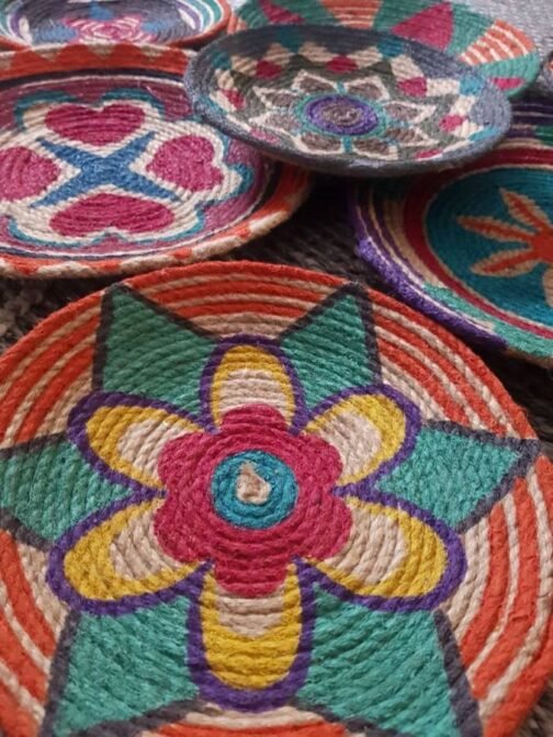 Set of 7 Bohemian Basket Wall Hangings - Image 4