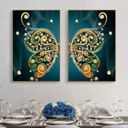 Elegant Crystal Butterfly in Gold Frame with LED