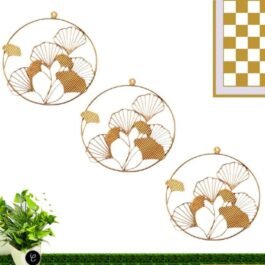 Elegant Set of 3 Gold Flower Circles