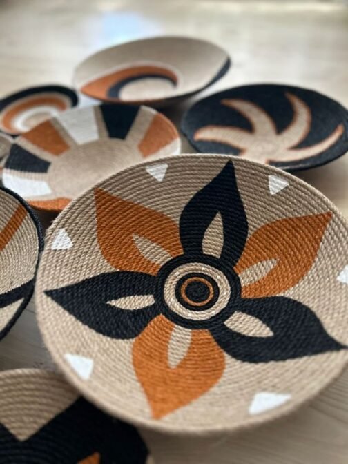 Enhance Your Decor with 6 Orange & Black Baskets - Image 2