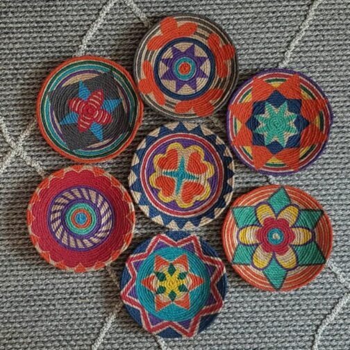 Set of 7 Bohemian Basket Wall Hangings