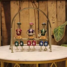 Unique Handpainted Table Decor – Multicolour Antique Swing Doll